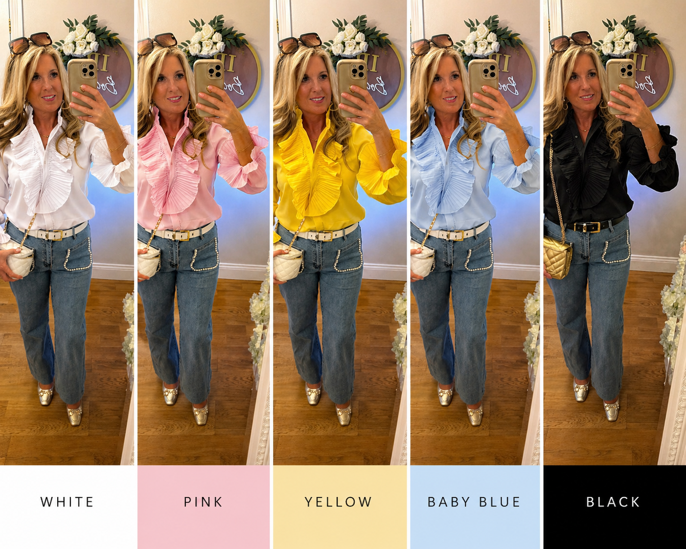 DIANA - Ruffle shirt - 5 colours