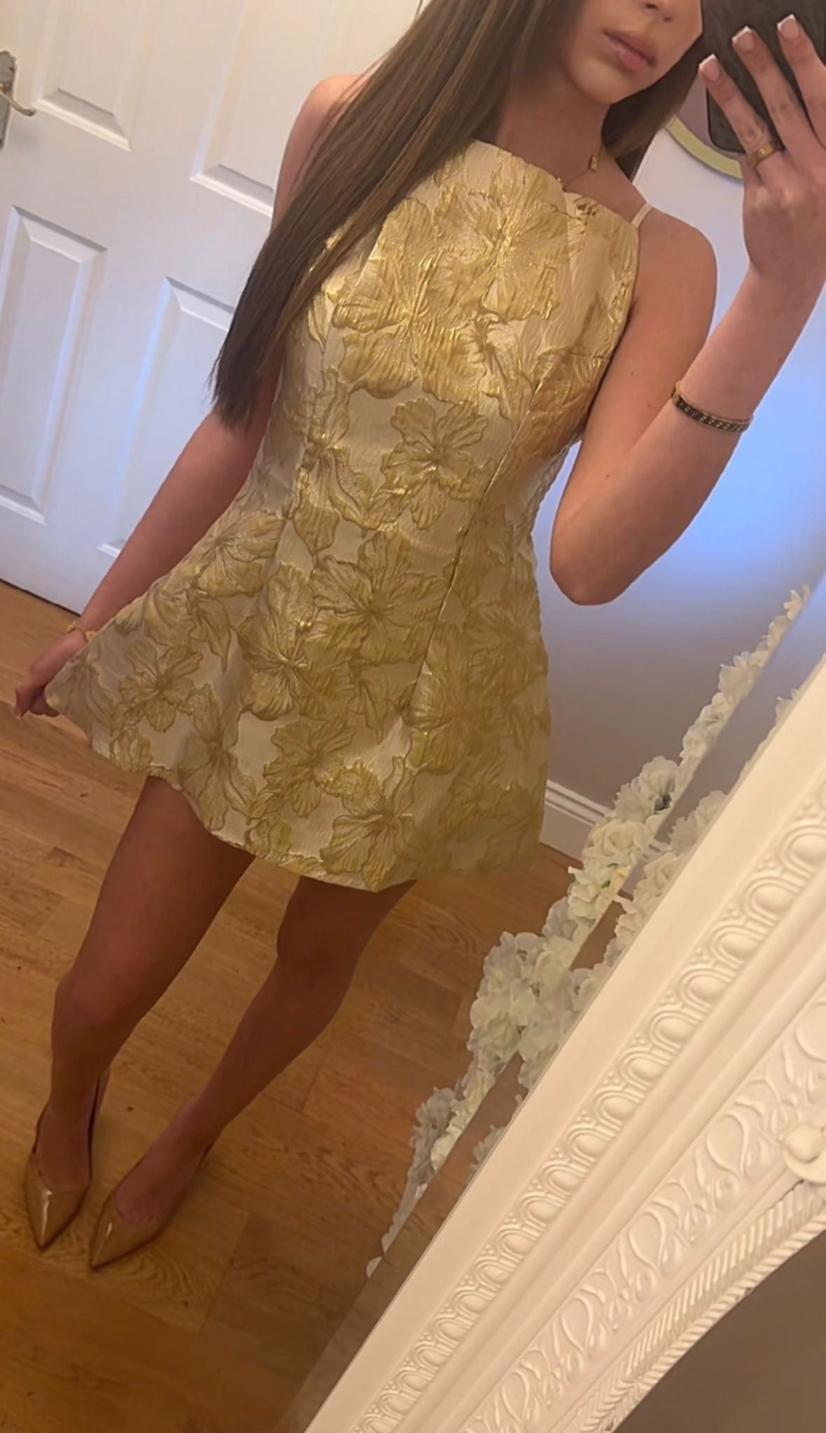 Golden Brocade Dress -
