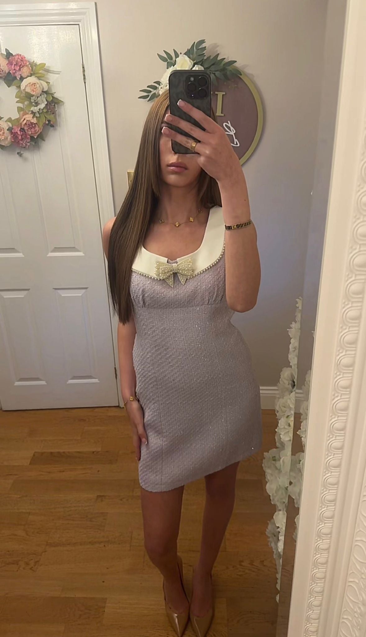 EMILY - Tweed Bow Dress - 2 Colours