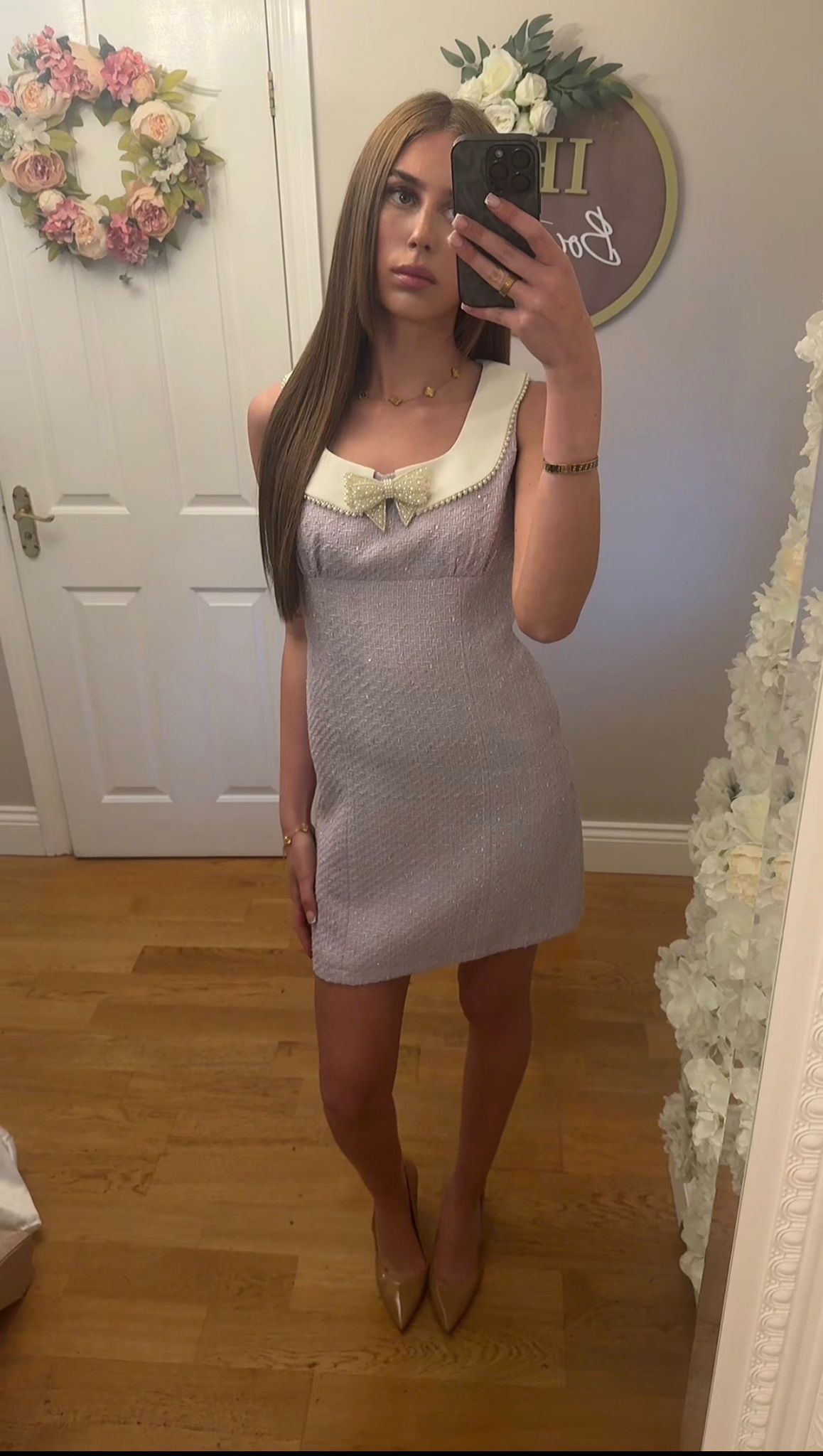 EMILY - Tweed Bow Dress - 2 Colours