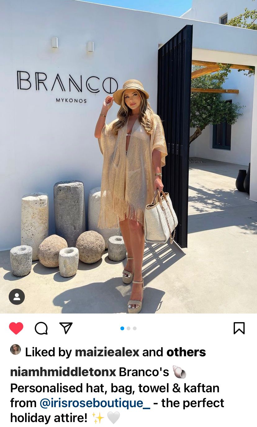 Medium Canvas Personalised Embroidered Tote Bag - TAN TRIM