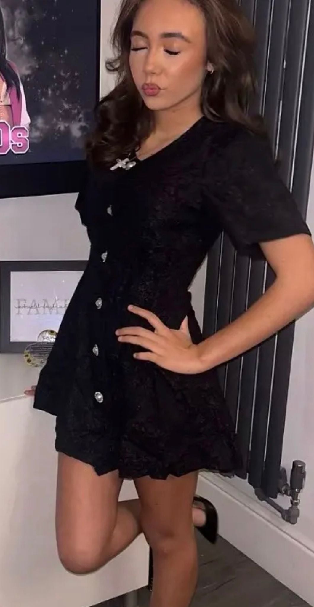 FRANKIE - Floral pearl dress