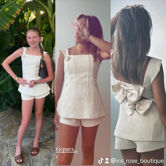 Petite Bow Back Short Set - 2 Colours