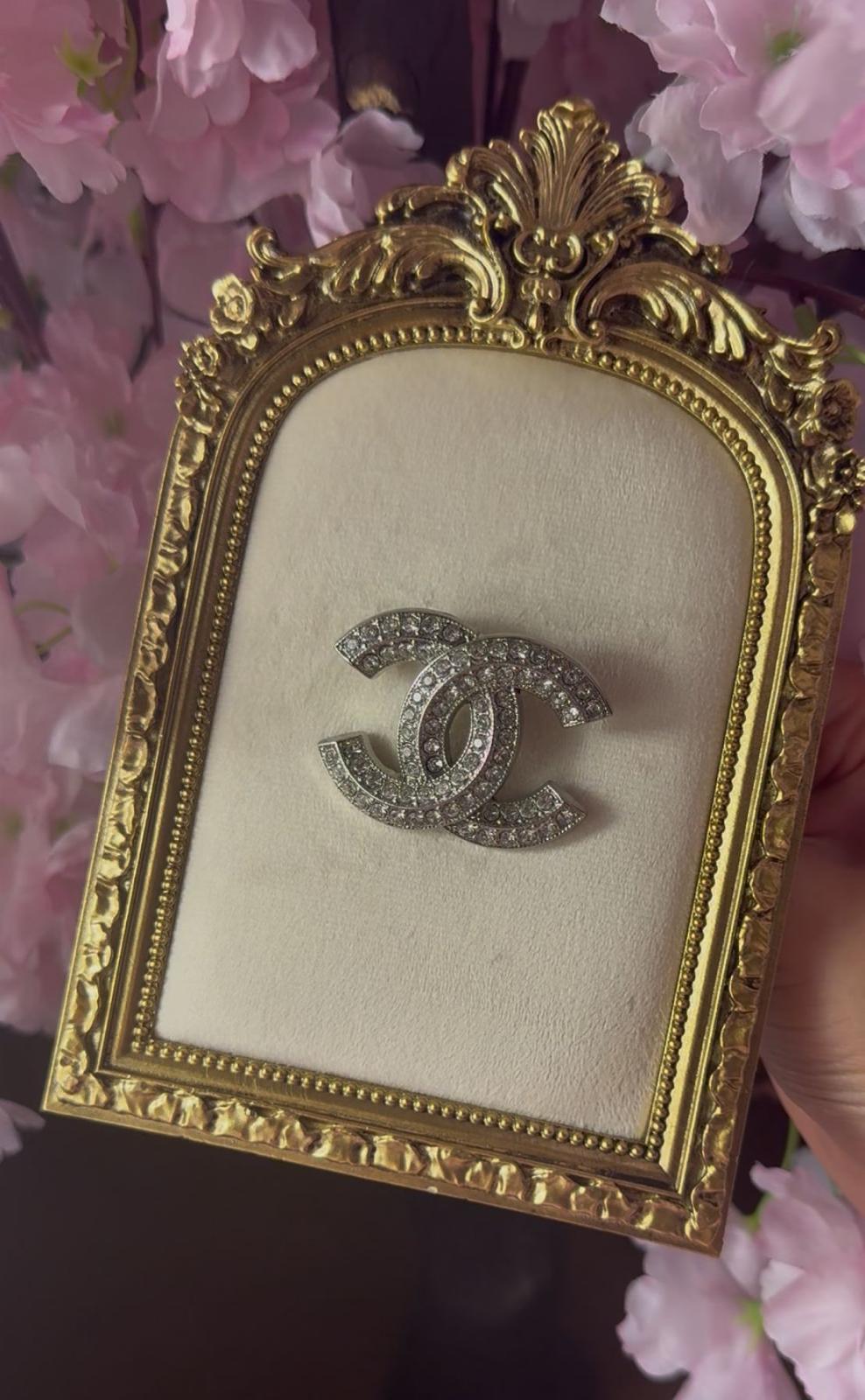 Silver Diamonte Embellished Brooch