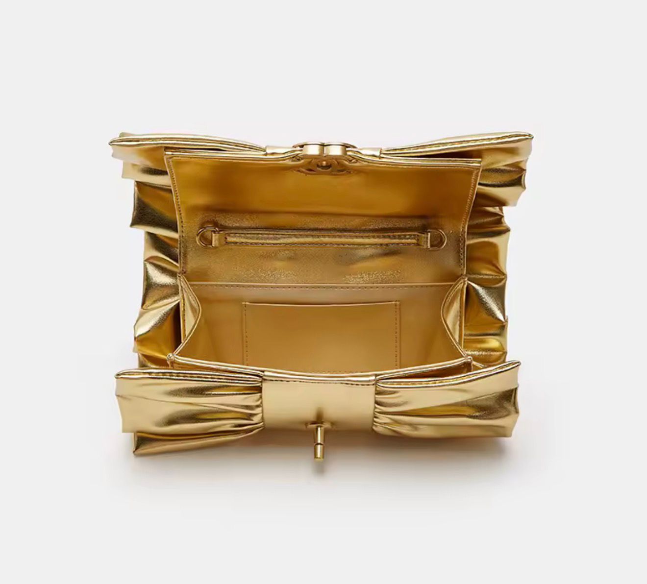 Gold Bow Bag - Designer Clutch & Crossbody Handbag