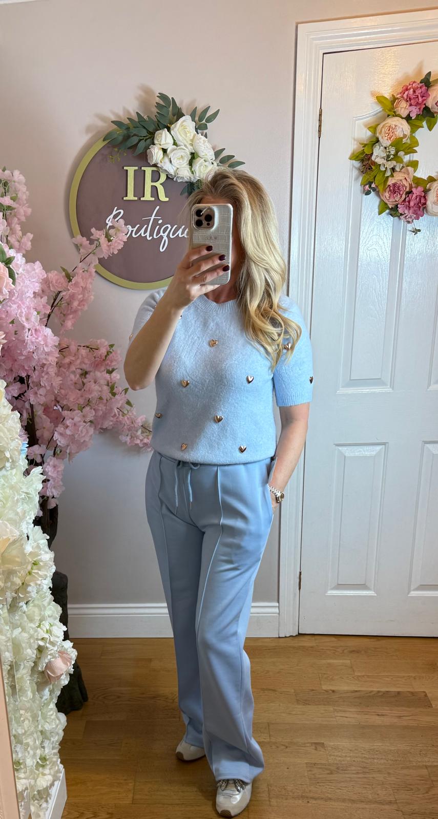 Cupid Gold Heart Short Sleeve Jumper - 5 Colours