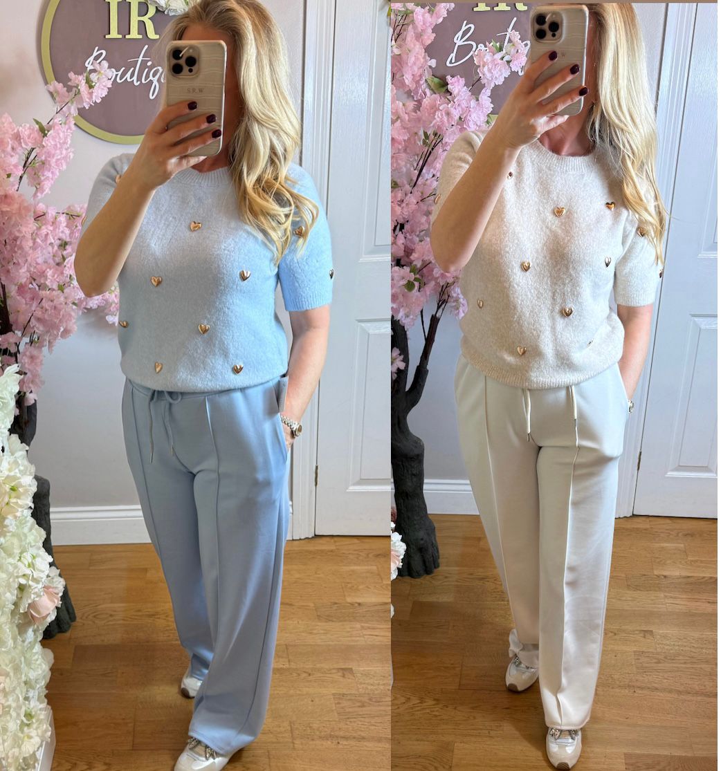 Cupid Gold Heart Short Sleeve Jumper - 5 Colours