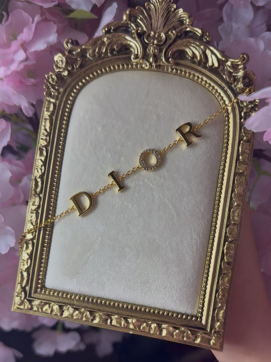D Gold Letter Bracelet