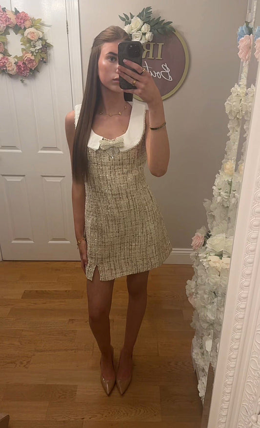 EMILY - Tweed Bow Dress - 2 Colours