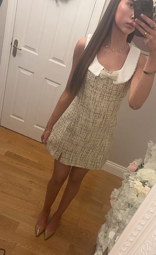EMILY - Tweed Bow Dress - 2 Colours