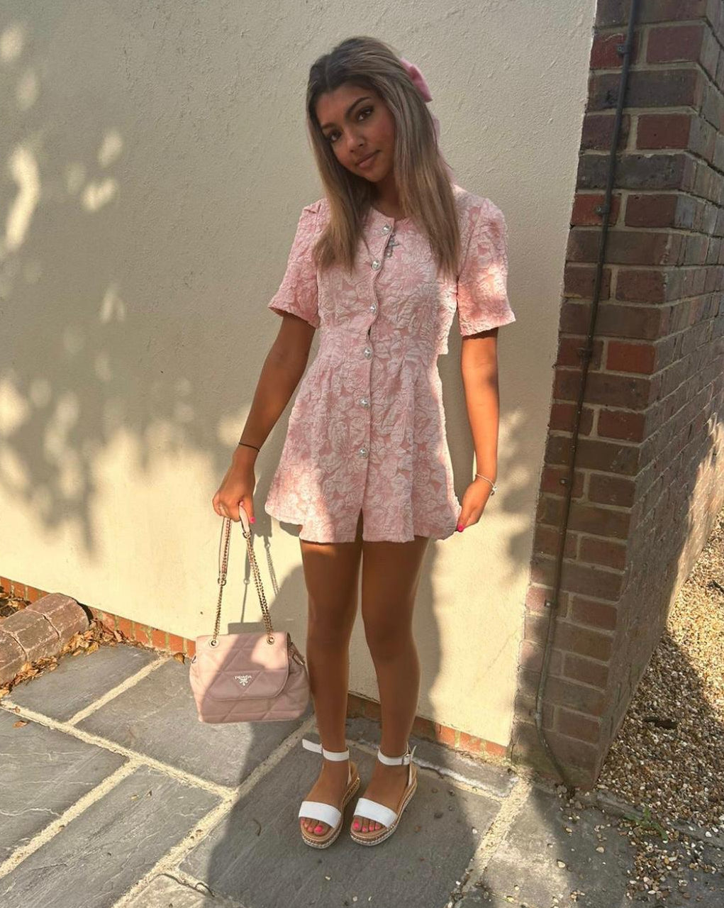 FRANKIE - Floral pearl dress