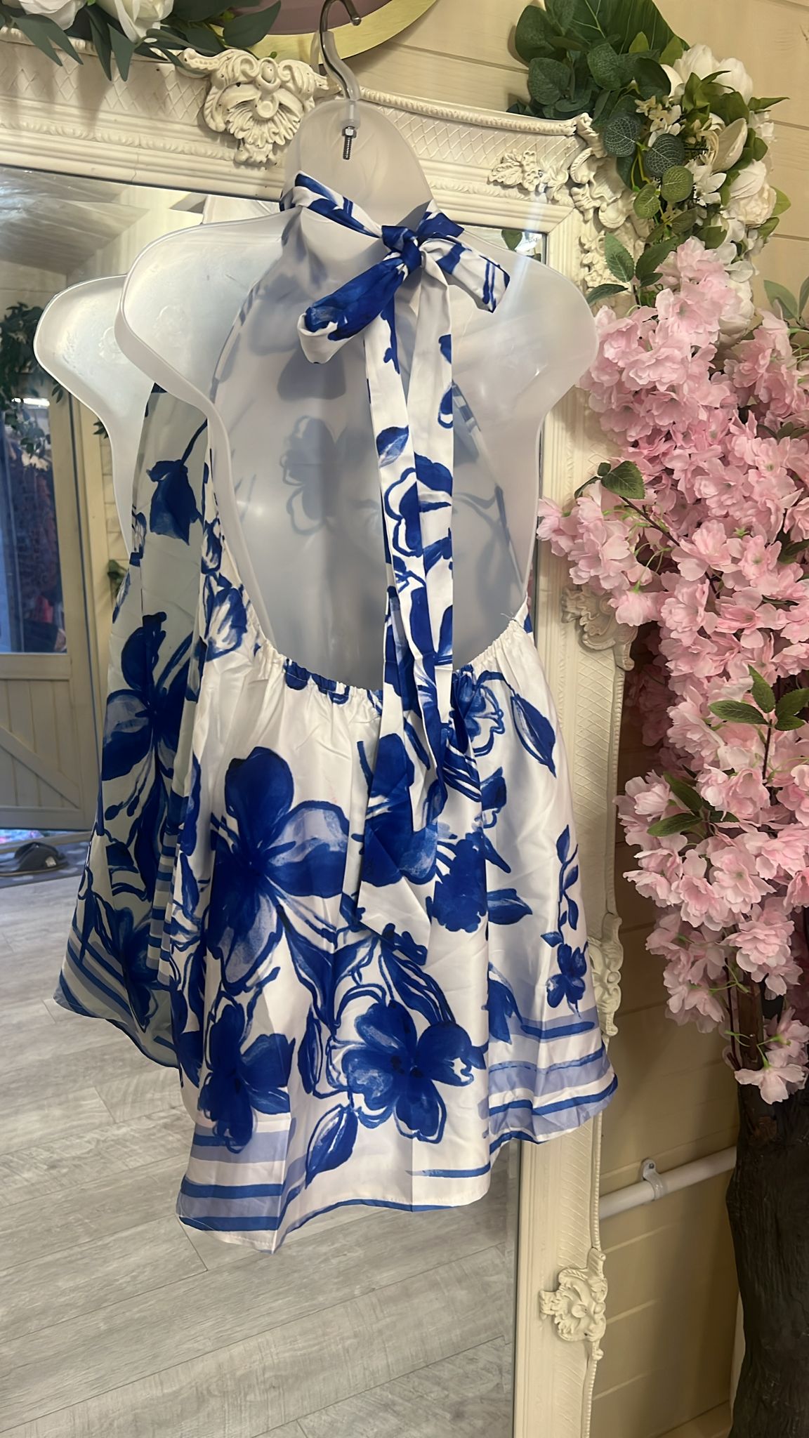 Flowery Halter Neck Short Set Co-ord