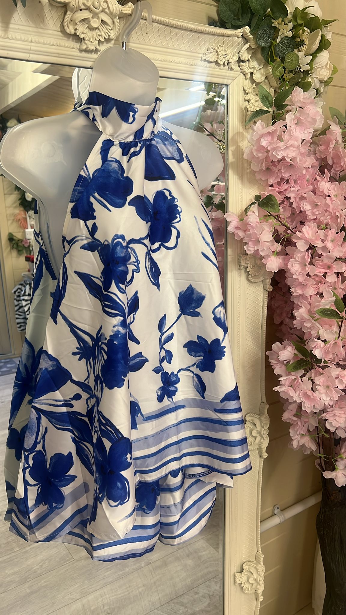 Flowery Halter Neck Short Set Co-ord