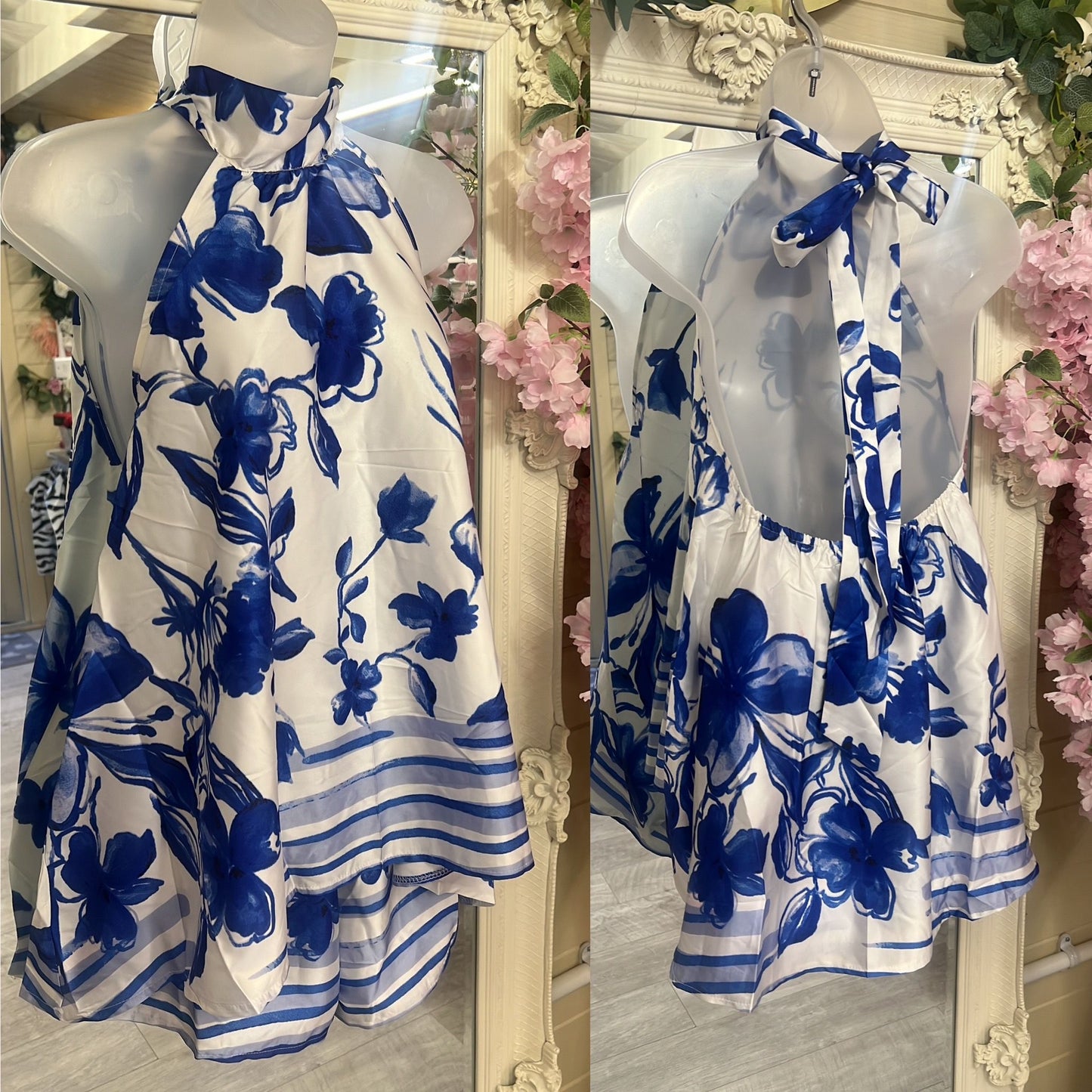 Flowery Halter Neck Short Set Co-ord