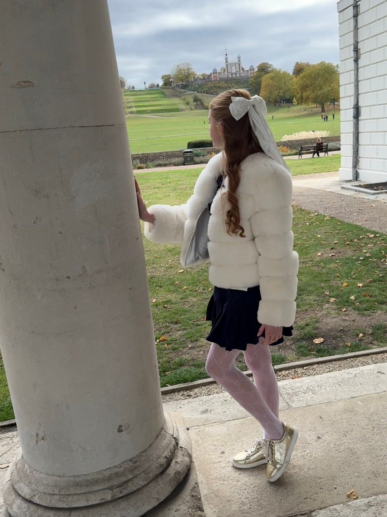 Winter White Premium Faux Fur Jacket - 5 Row Sleeve