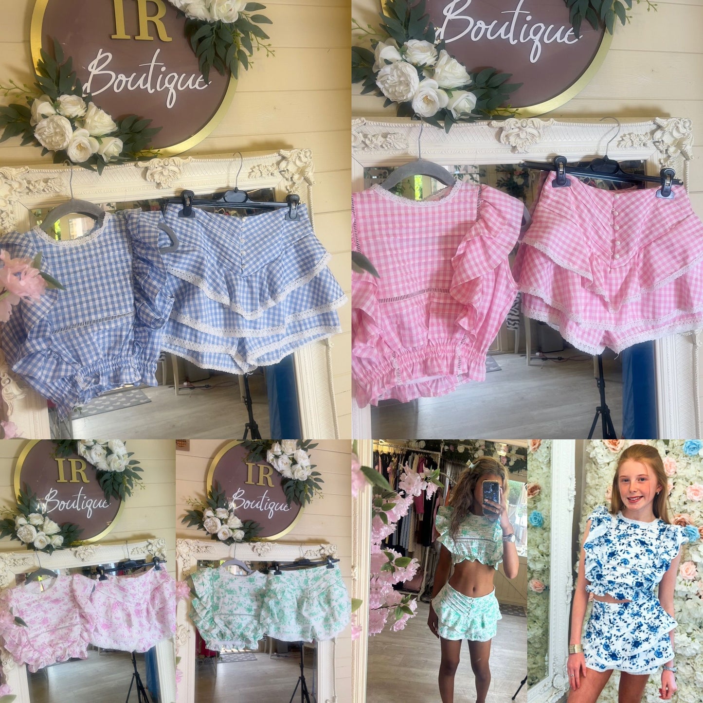 SABRINA -  Two Piece Co-ord Skort Set - Floral or Check