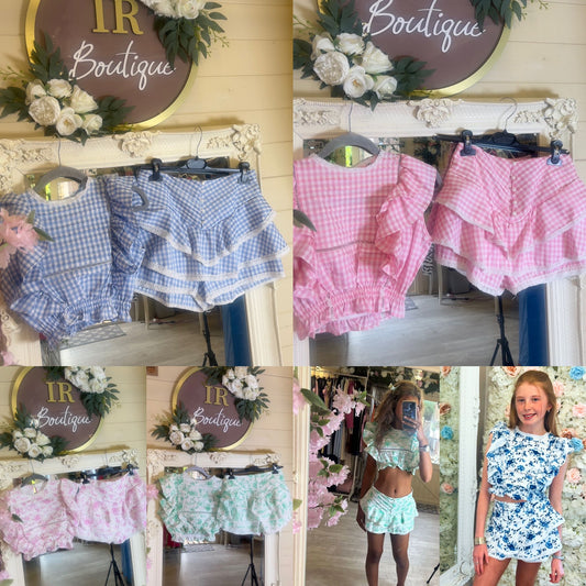 SABRINA -  Two Piece Co-ord Skort Set - Floral or Check