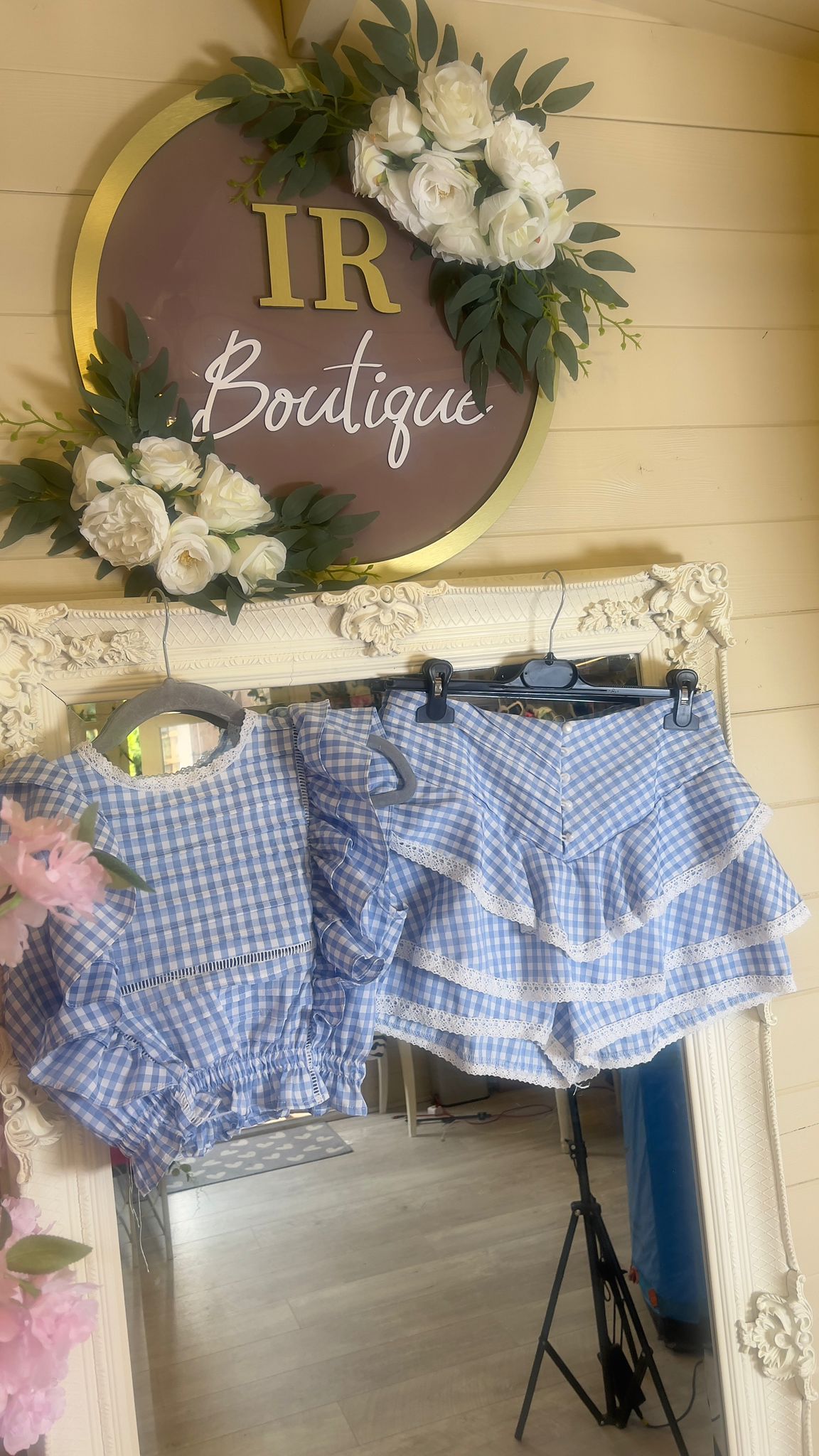 SABRINA -  Two Piece Co-ord Skort Set - Floral or Check