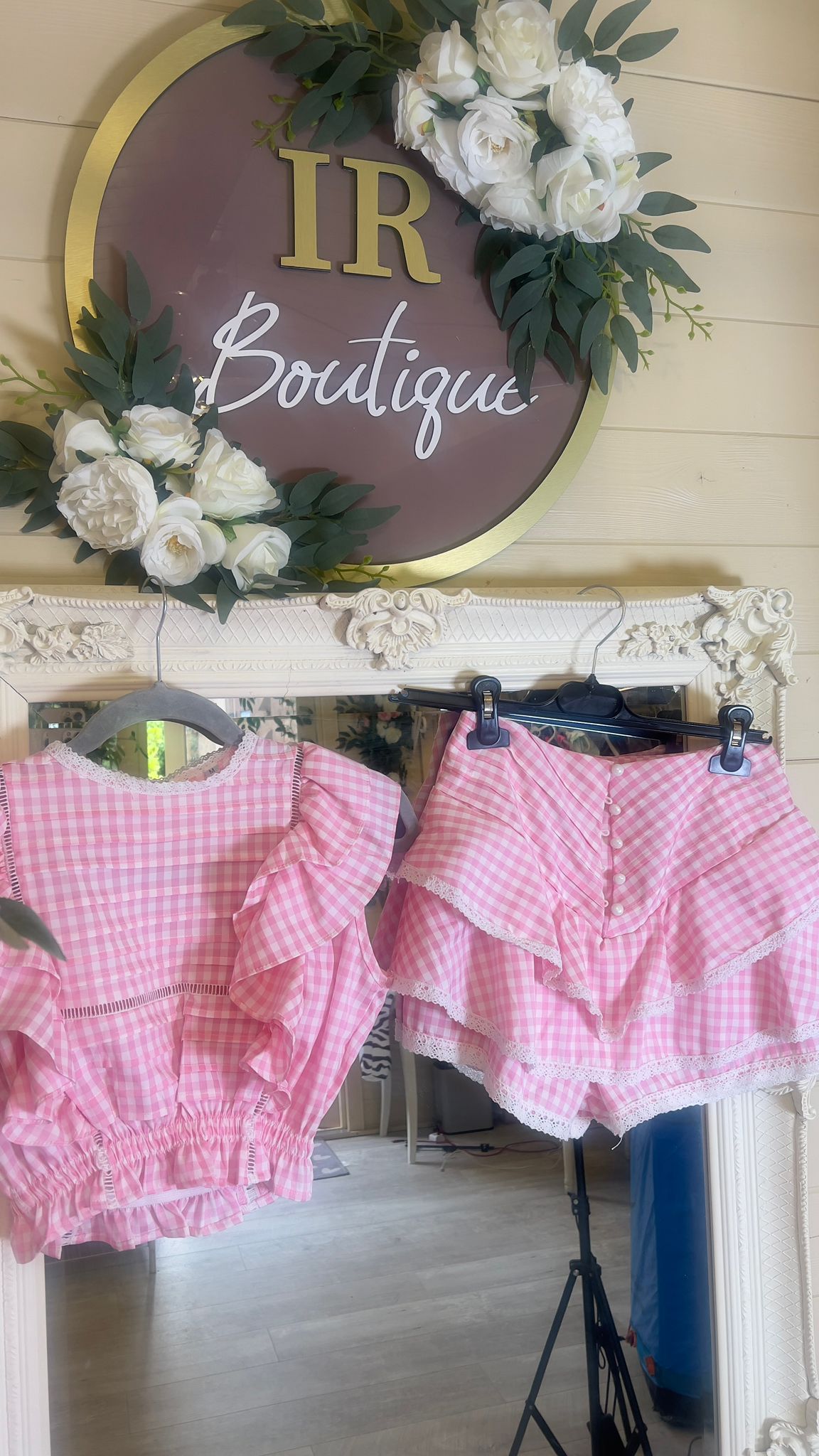 SABRINA -  Two Piece Co-ord Skort Set - Floral or Check