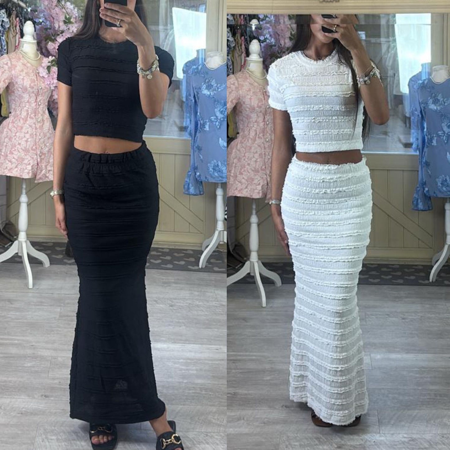 Two piece co-ord maxi skirt and top set - 5 Colours