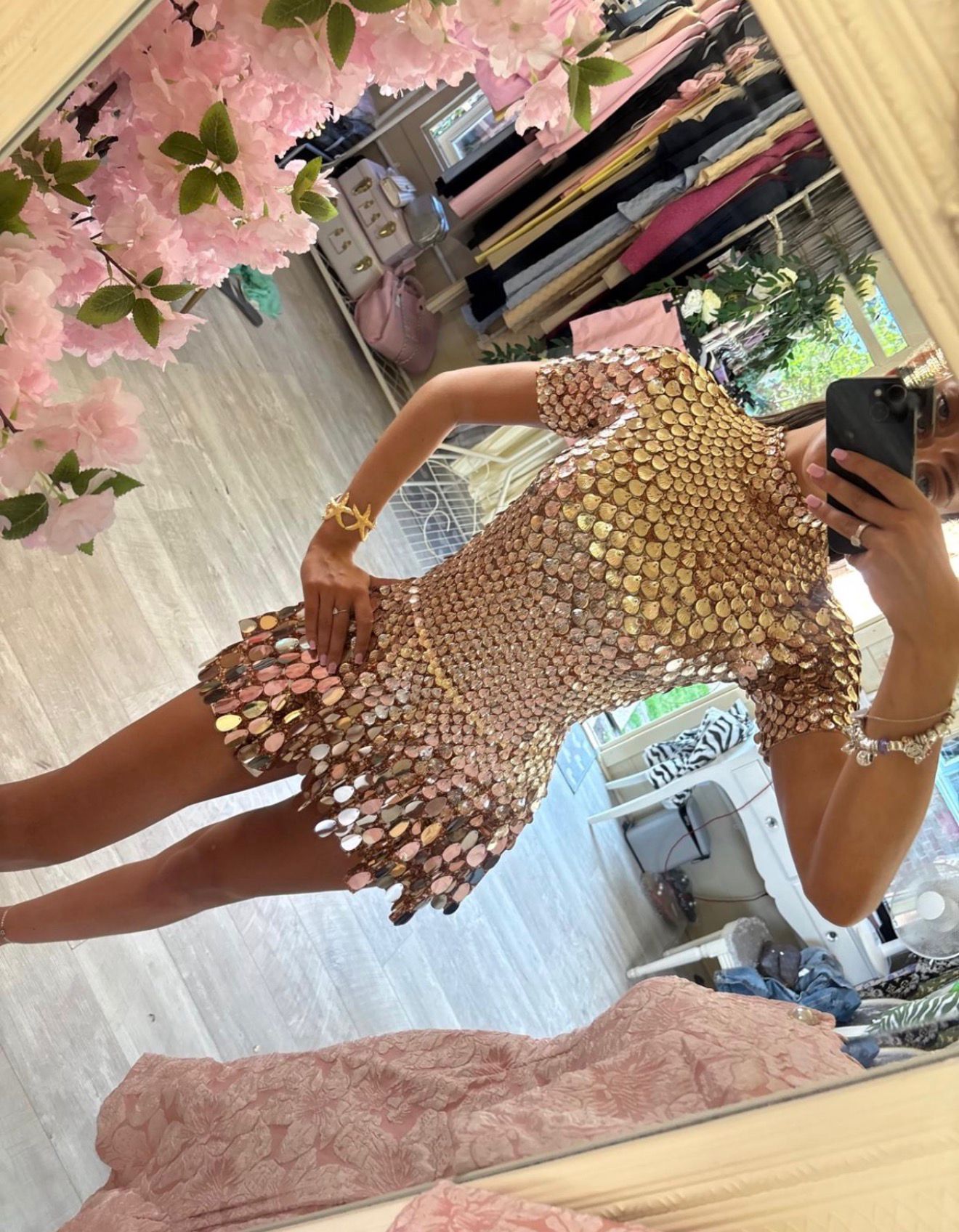 Shelly embellished skater dress