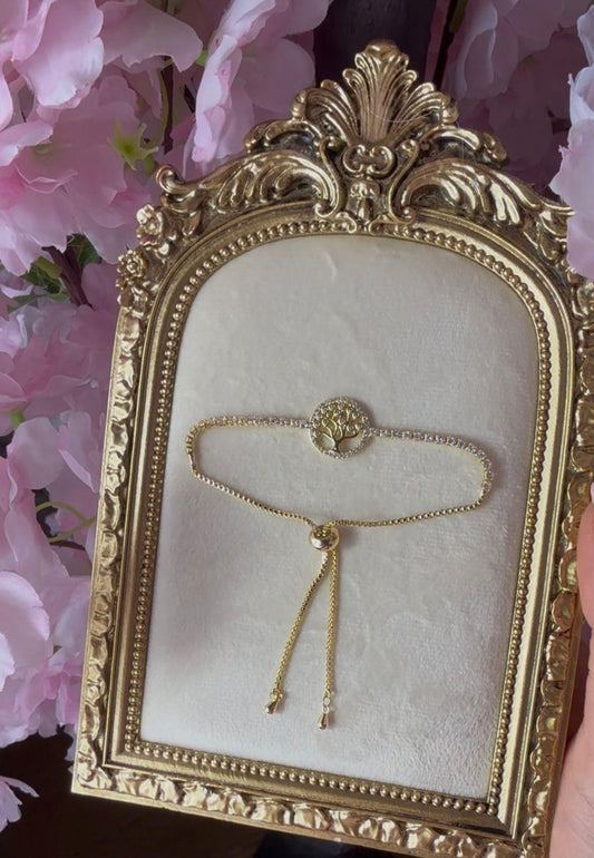 Gold Diamonte Tree - Adjustable Bracelet