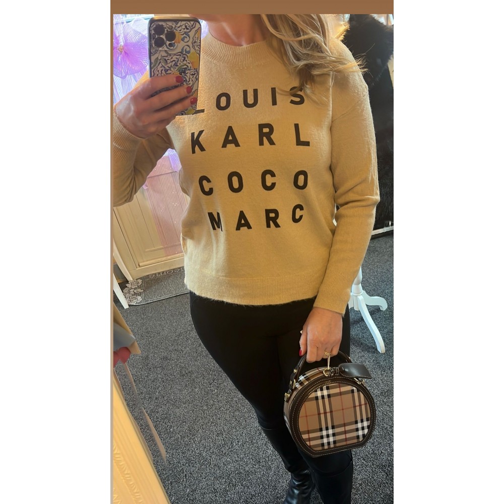 Louis slogan jumper - Camel