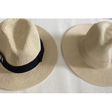 Charlotte Personalised Embroidered Straw Fedora Sunhat