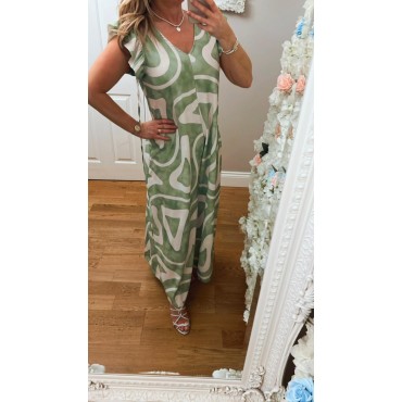 Swirl Patterned Jumpsuit 