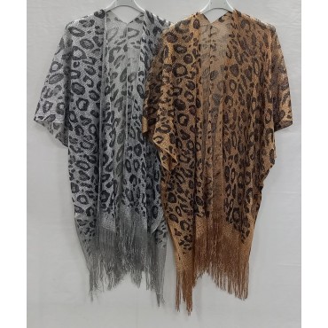 Animal print shimmer beach kaftan