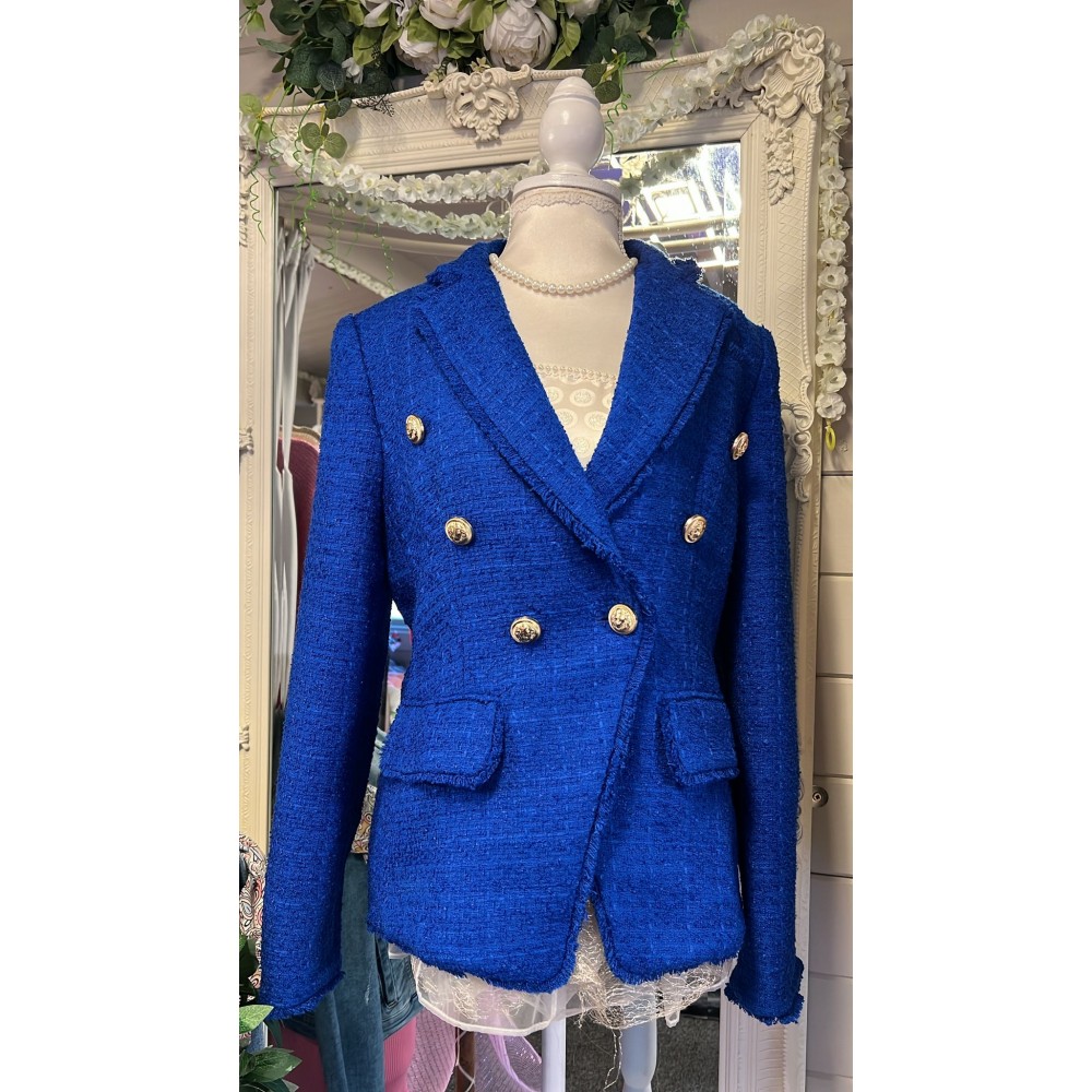 Royal Blue Tweed Blazer